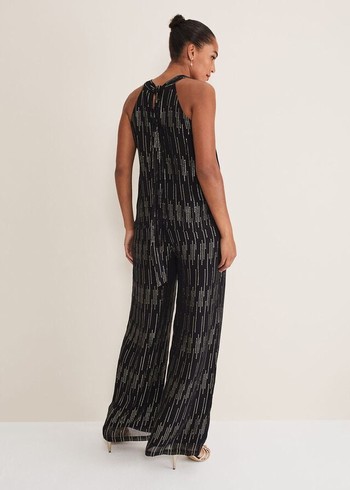 Phase Eight Eula Lurex Co-Ord Trousers Black/Gold Canada | SUYZPQ-350